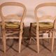2 chaises paillées en bois polychrome
