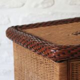 Pair of Wicker Bedside Tables, Vivai Del Sud, design XX Italy