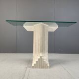 Vintage travertine console table in the manner of Carlo Scarpa , 1970s