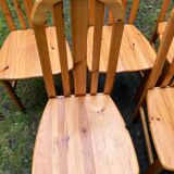 5 vintage pine chairs mountain chalet