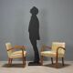 Pair of vintage armchairs in beech and faux leather, Italian design, 1960s.