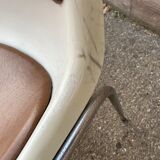 Suite of 4 chairs Design of Showroom Allibert 1970 Vintage faux metal and plastic shell