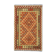 Handwoven geometric wool rug afghan kilim flatwoven carpet- 102x165cm
