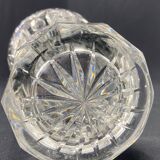 Large cut crystal vase richly decorated Bohemia