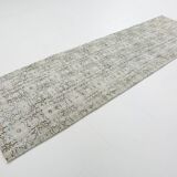 3x9 Shades Of Light Green & Black Vintage Runner Rug, 81x275Cm