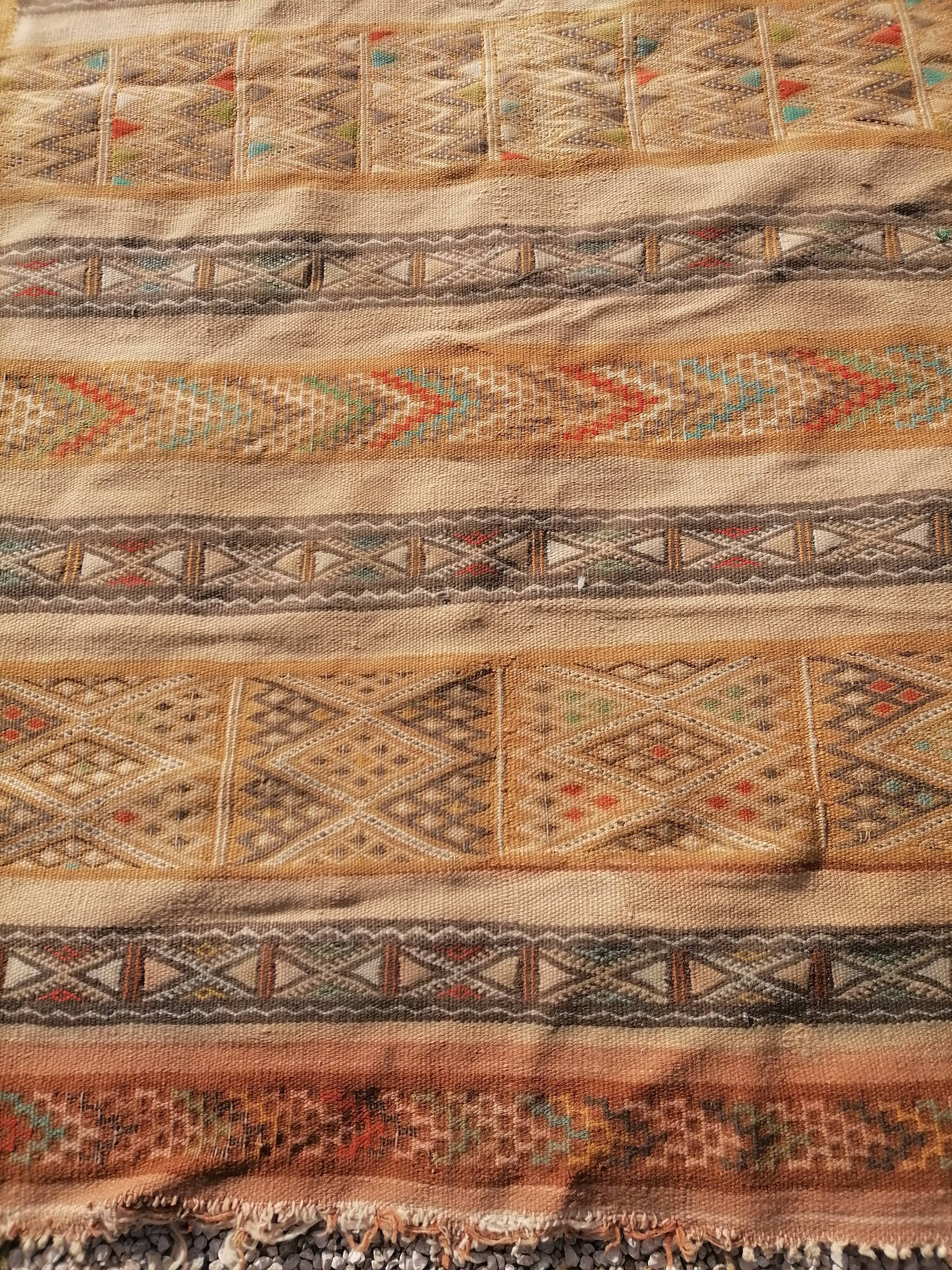 Old oriental carpet, kilim, 50s - 206 x 125cm