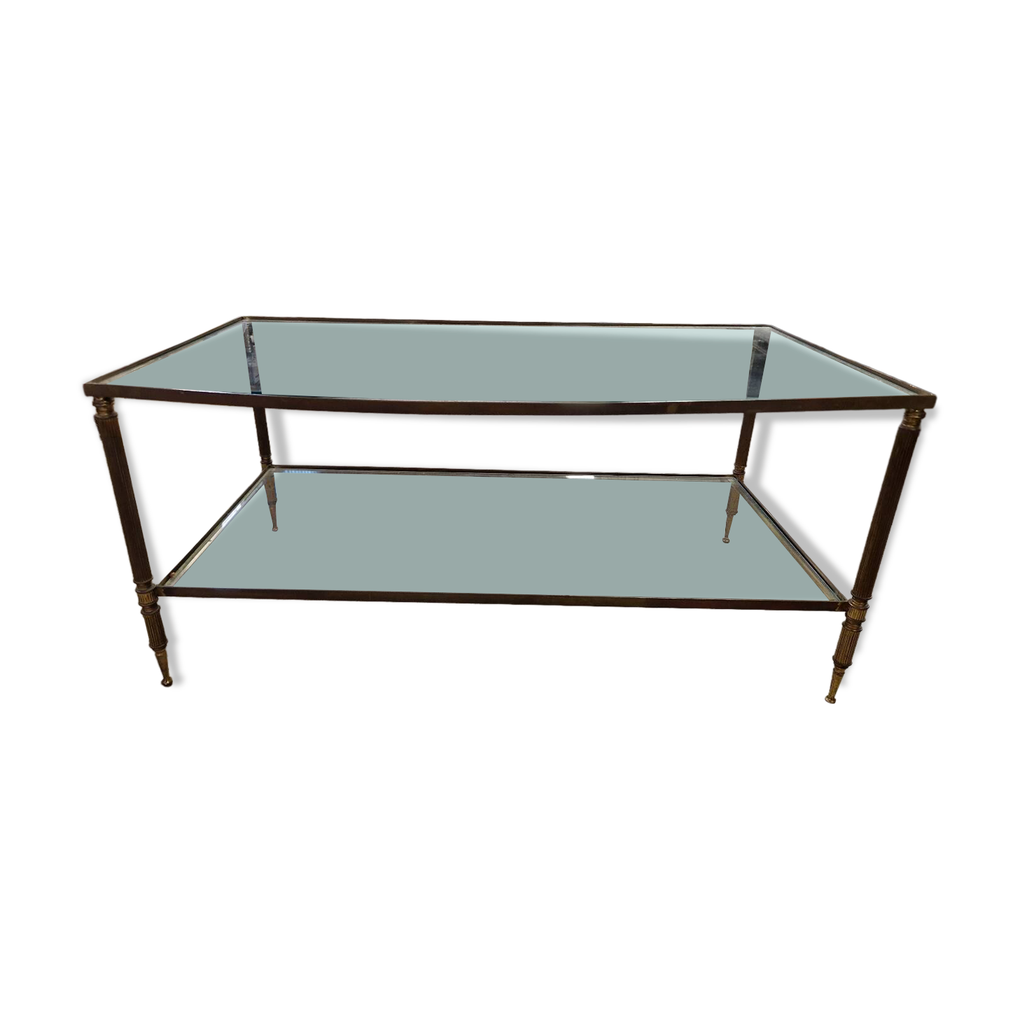 Brass and glass coffee table