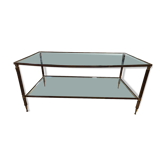 Brass and glass coffee table
