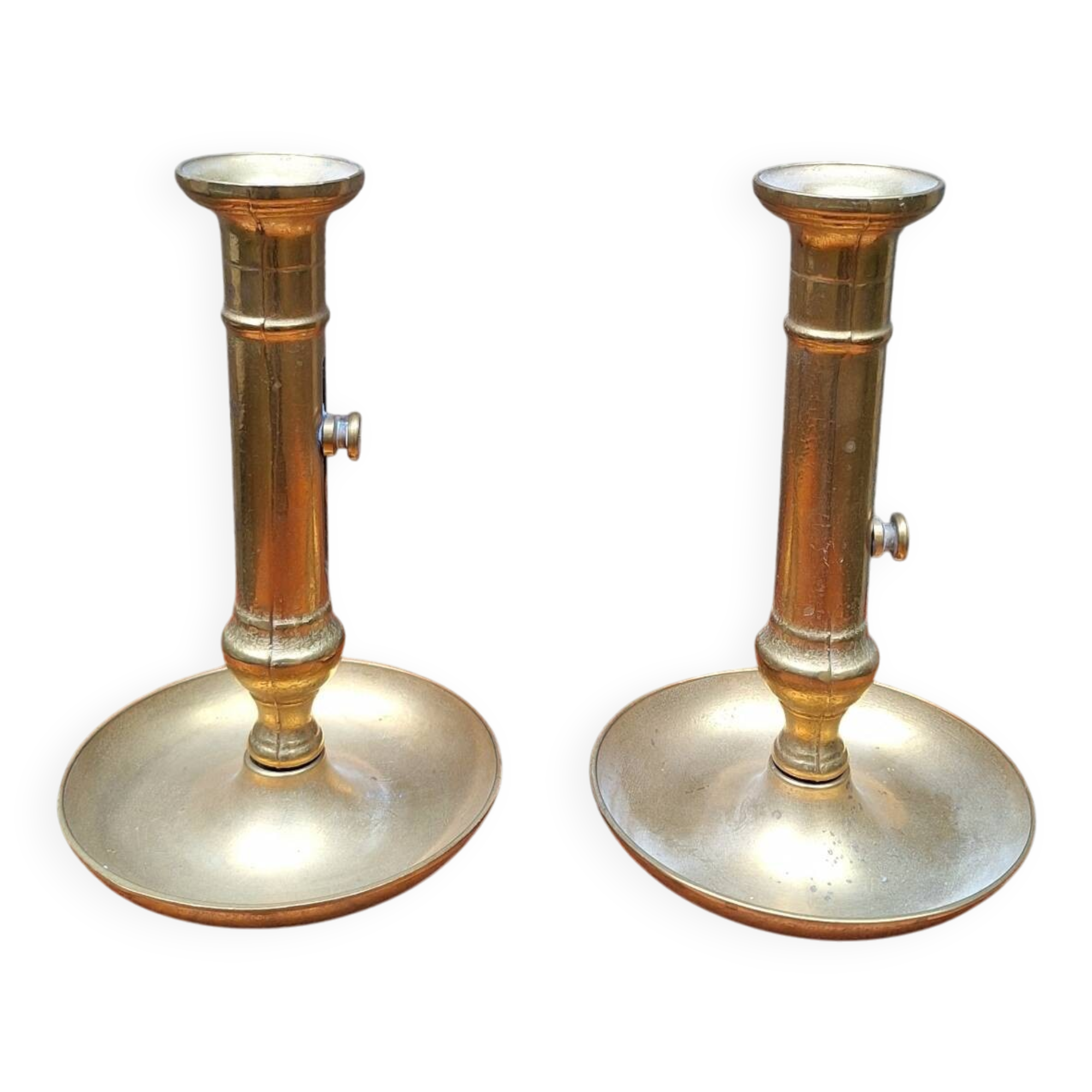 Pair of brass candlesticks