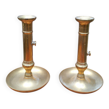 Pair of brass candlesticks