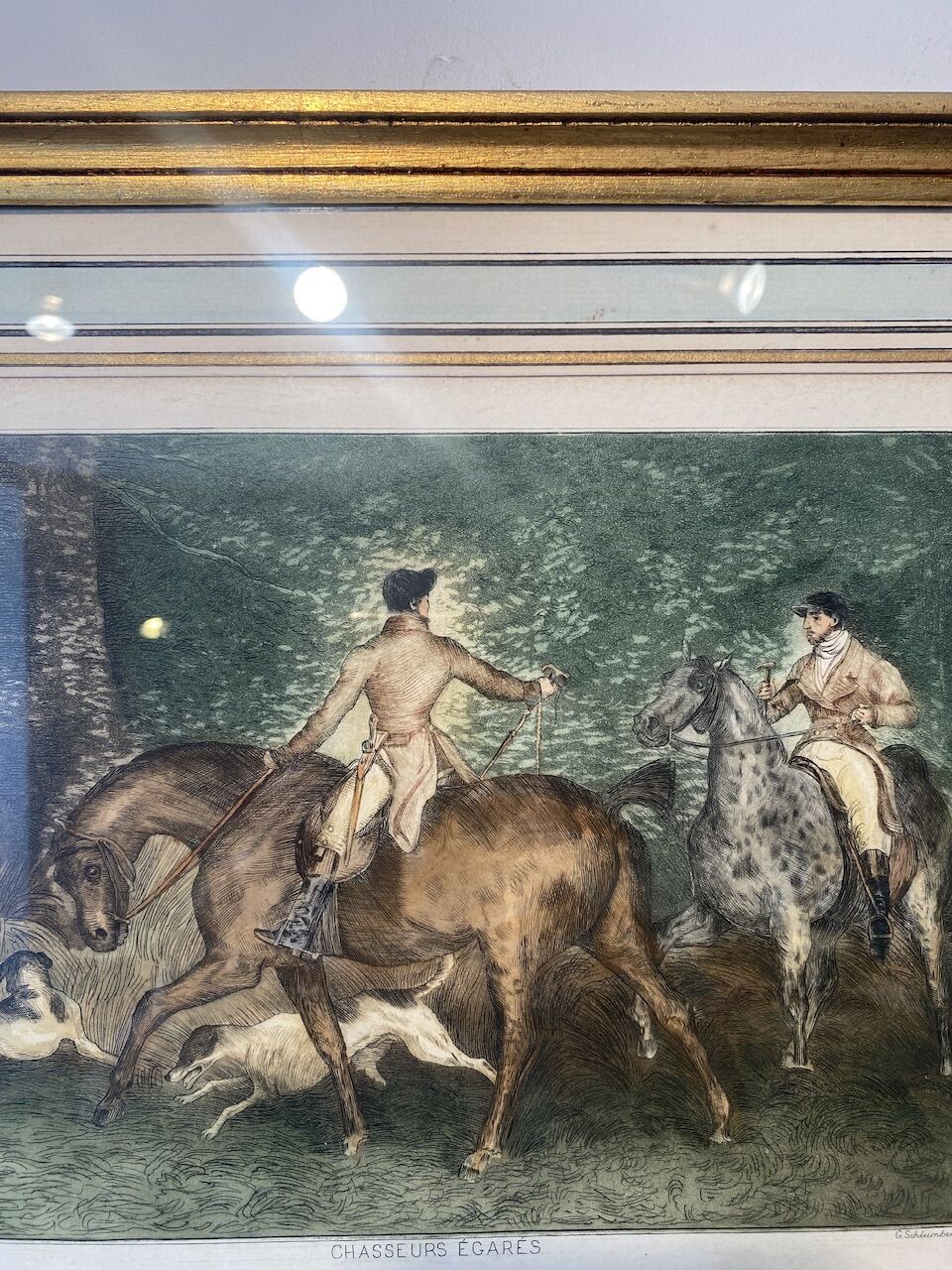 Gravure Chasseurs égarés début XX siècle