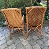 Pair of rattan armchairs