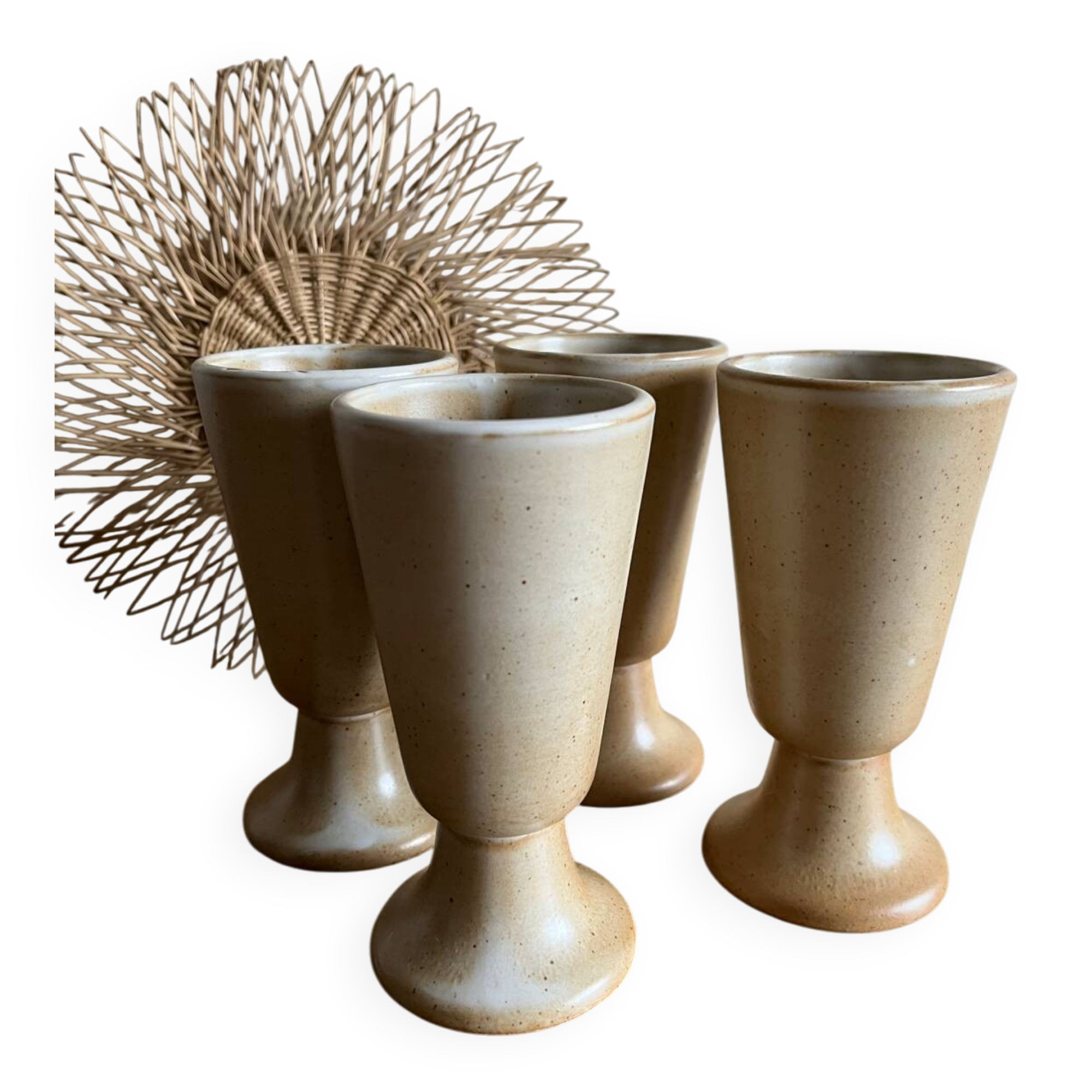 4 Mazagran in stoneware from Brenne, France.