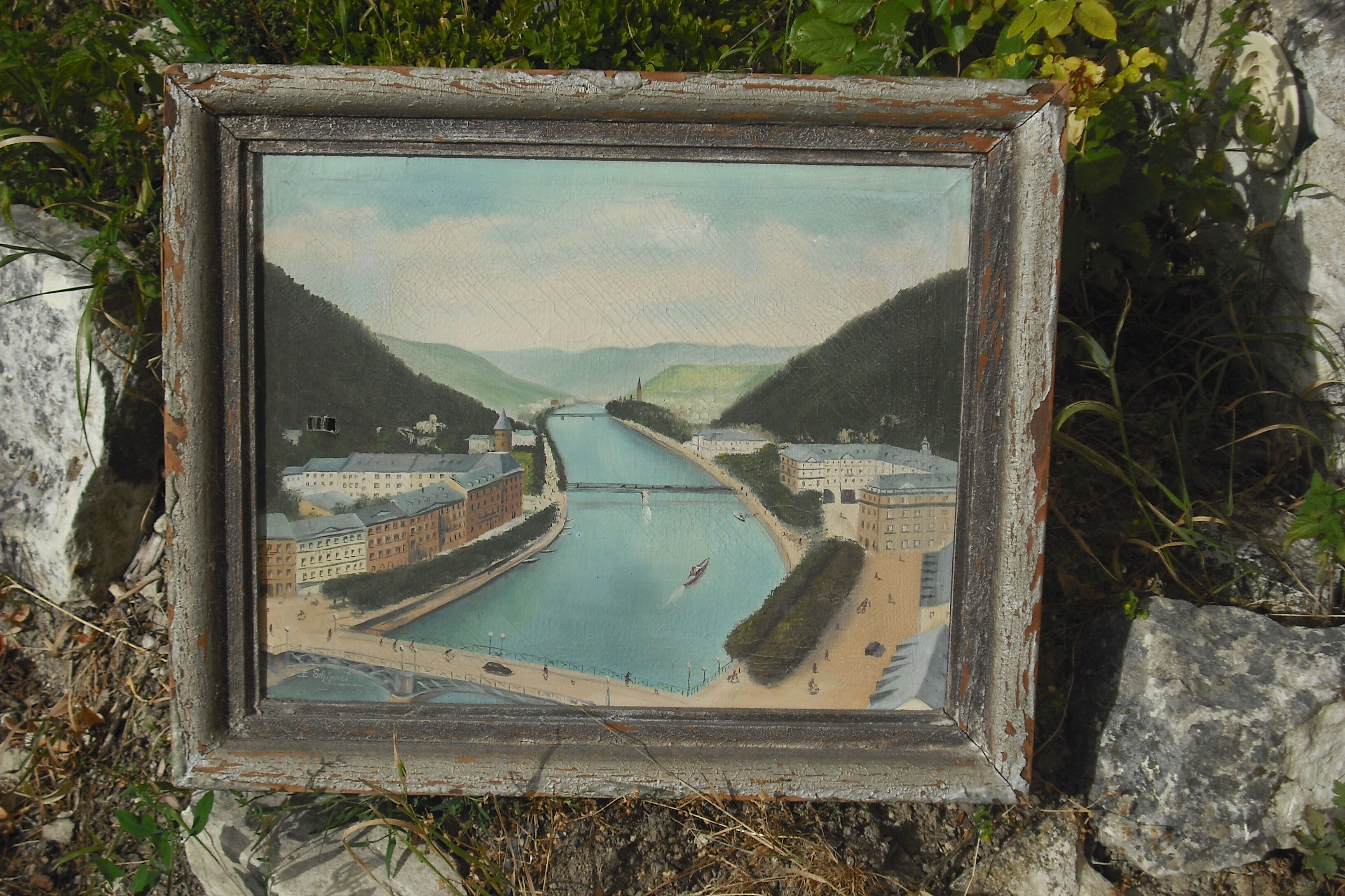 Oil signed 60/ 50 - circa 1930 - lake scene