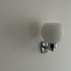 Vintage chrome and opaline wall lamp France 1970