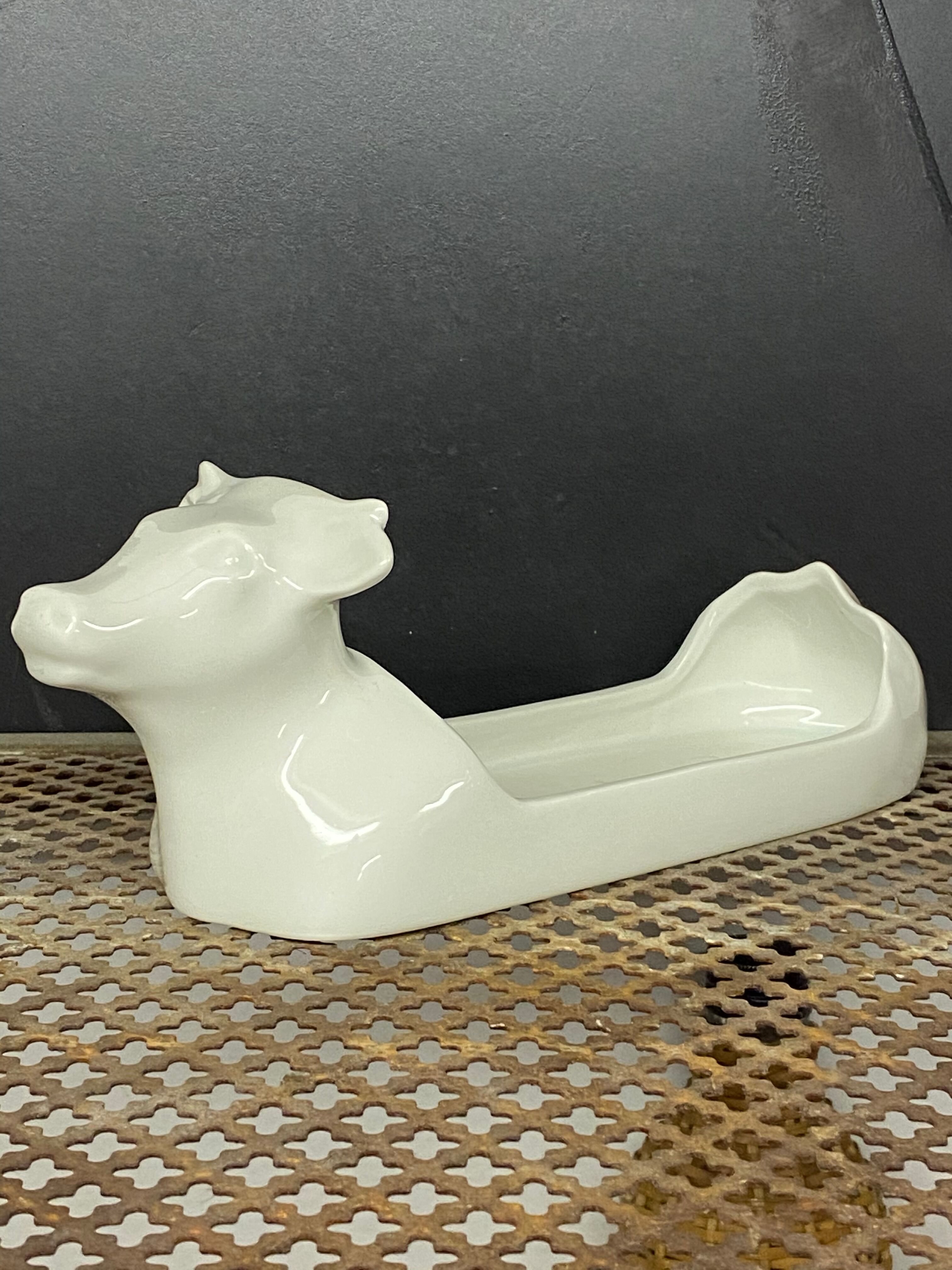White ceramic butter dish