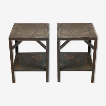 Pair of industrial bedside tables