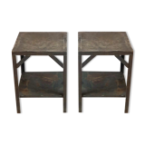Pair of industrial bedside tables