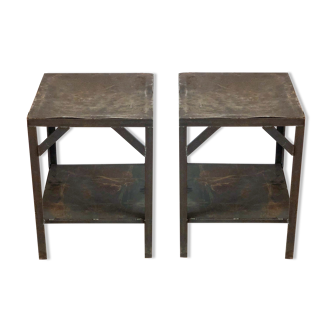 Pair of industrial bedside tables
