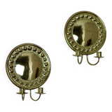 Paire d'appliques suédoises en laiton des années 1970