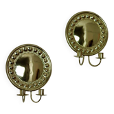 Paire d'appliques suédoises en laiton des années 1970