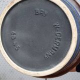 Large Bay Keramik vase in blue and ochre ceramic – West Germany, 47 cm