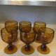 6 large vintage stemmed glasses (70 years) in blown bubble glass from the Biot amber glassworks