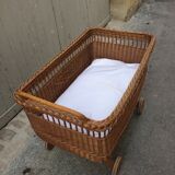 Large cradle wicker vintage organic mattress with "sound"