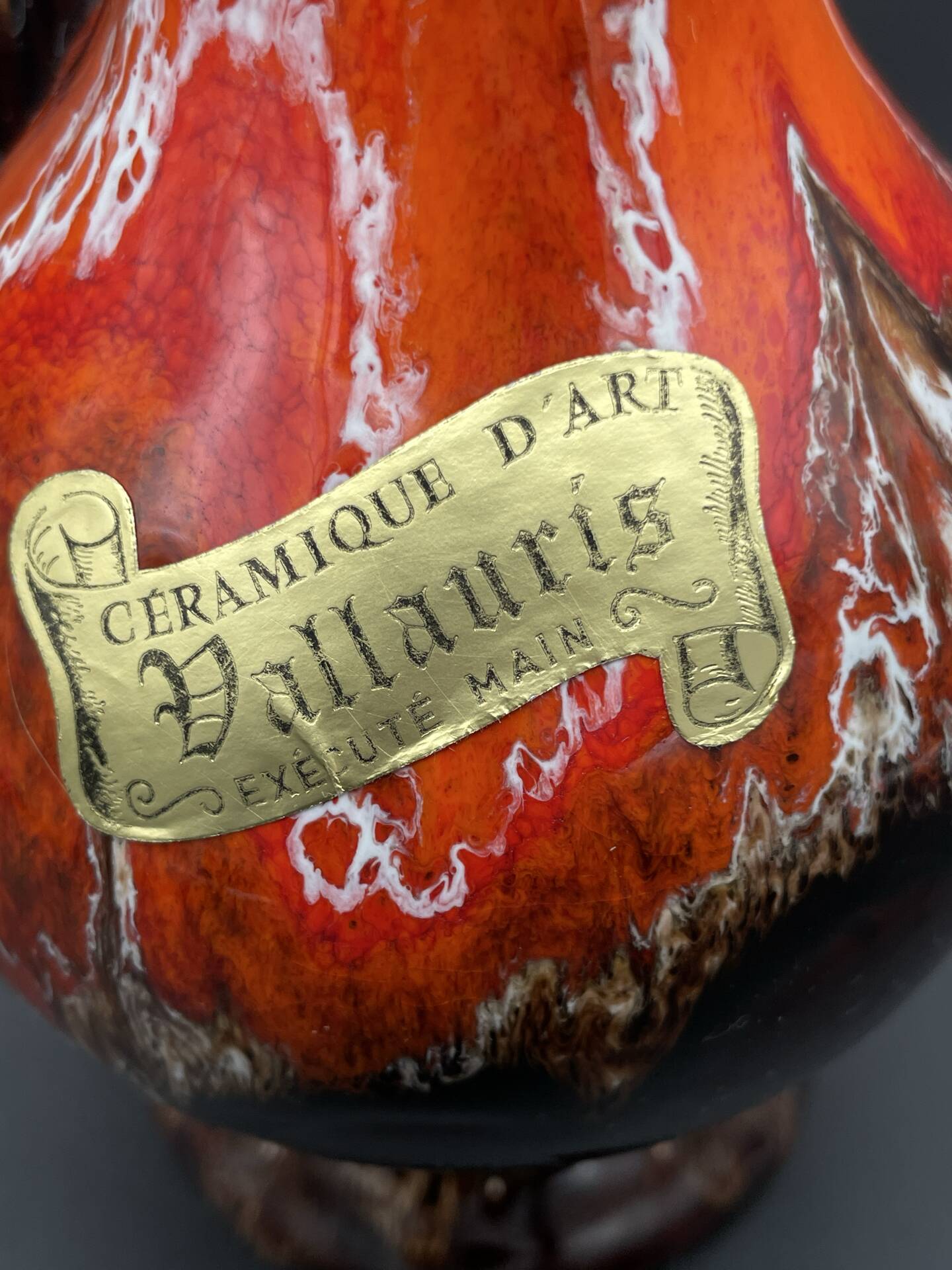 Ceramic jug from Vallauris with original label.