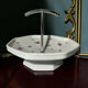 Antique serving dish in Limoges porcelain with handle – Floral decoration