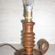 Lamp foot shape wooden candlestick turned old