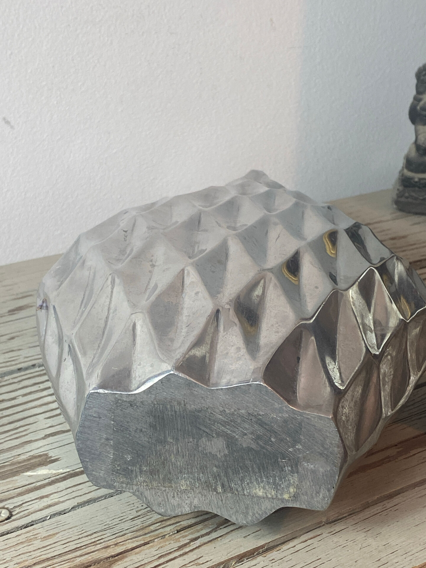 Brushed aluminium vase