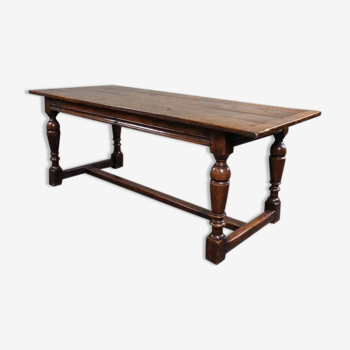 Antique dining table in 18th century English oak