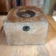 Piece of recycled teak Indian door (corner of the door frame) transformed into a candle holder