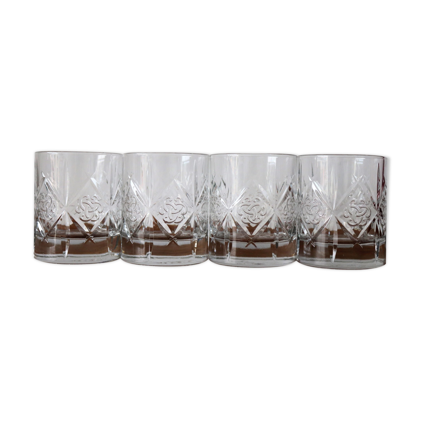 4 Dewar's whisky glasses