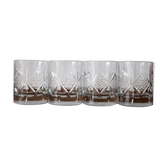 4 Dewar's whisky glasses