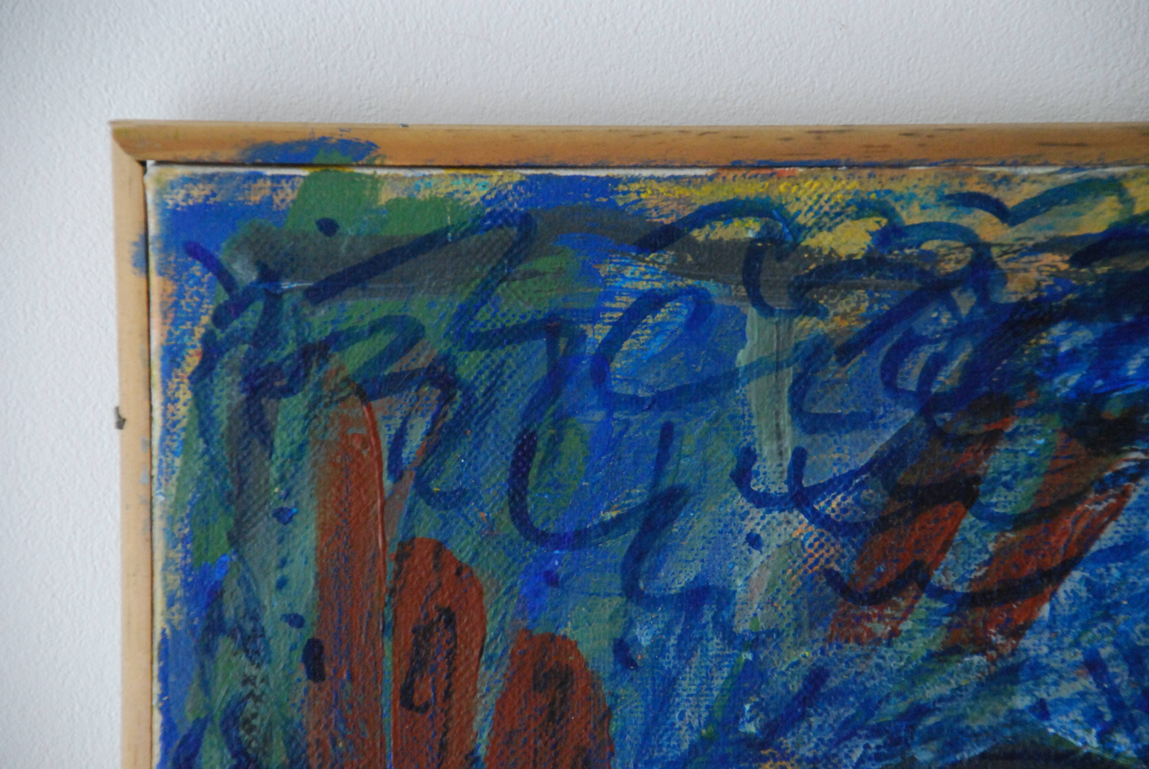 Abstract painting portrait of vintage woman year 60/70