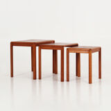 Three teak tables, 70's scandinavian design