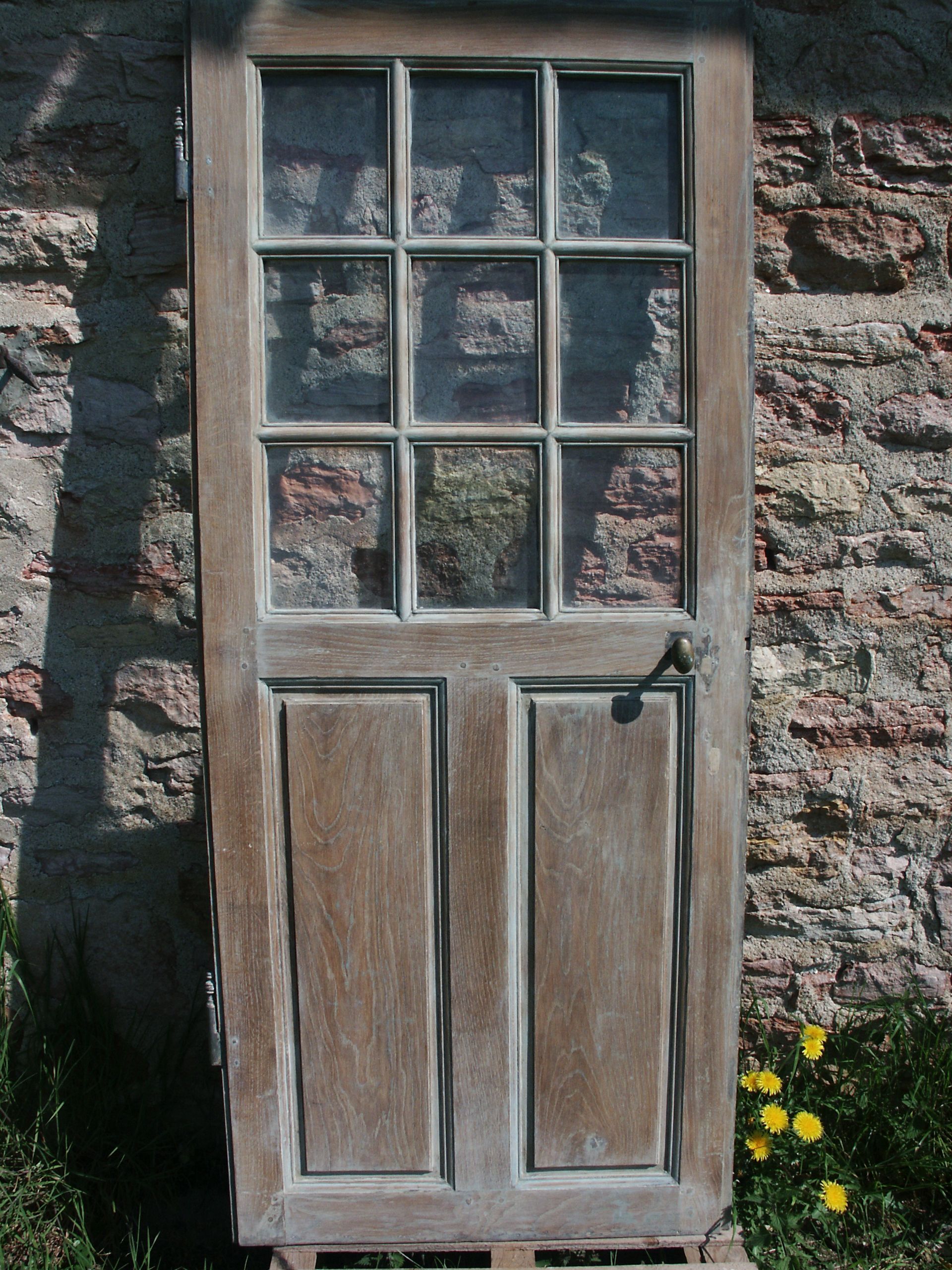 Glass raw oak door
