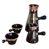 Pitchers and cups, iridescent ceramic, Vallauris