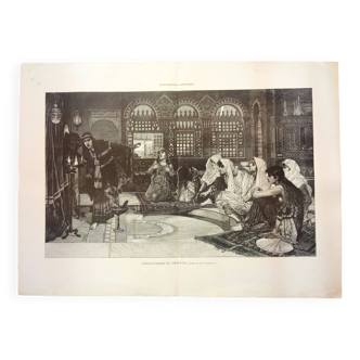 Antique Engraving 1885, Consulting the Oracle, John William Waterhouse