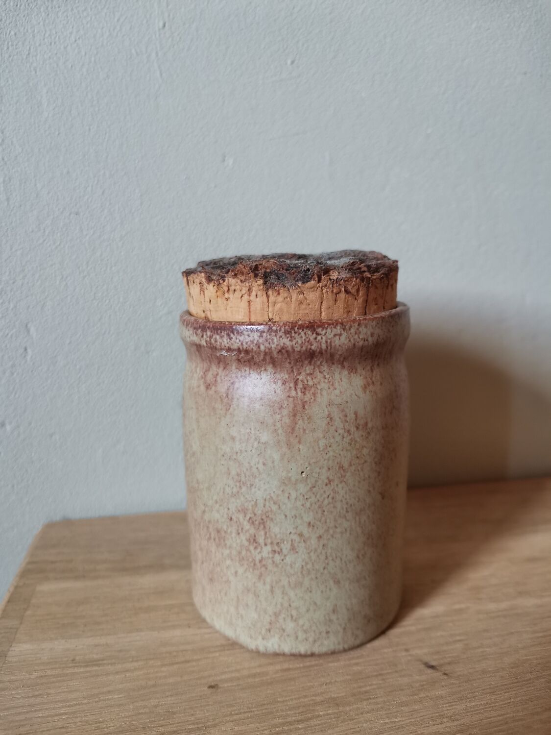 Vintage glazed stoneware spicy pot stamped