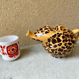 Teapot elephant glazed ceramic collector Giraffe 70s-80s