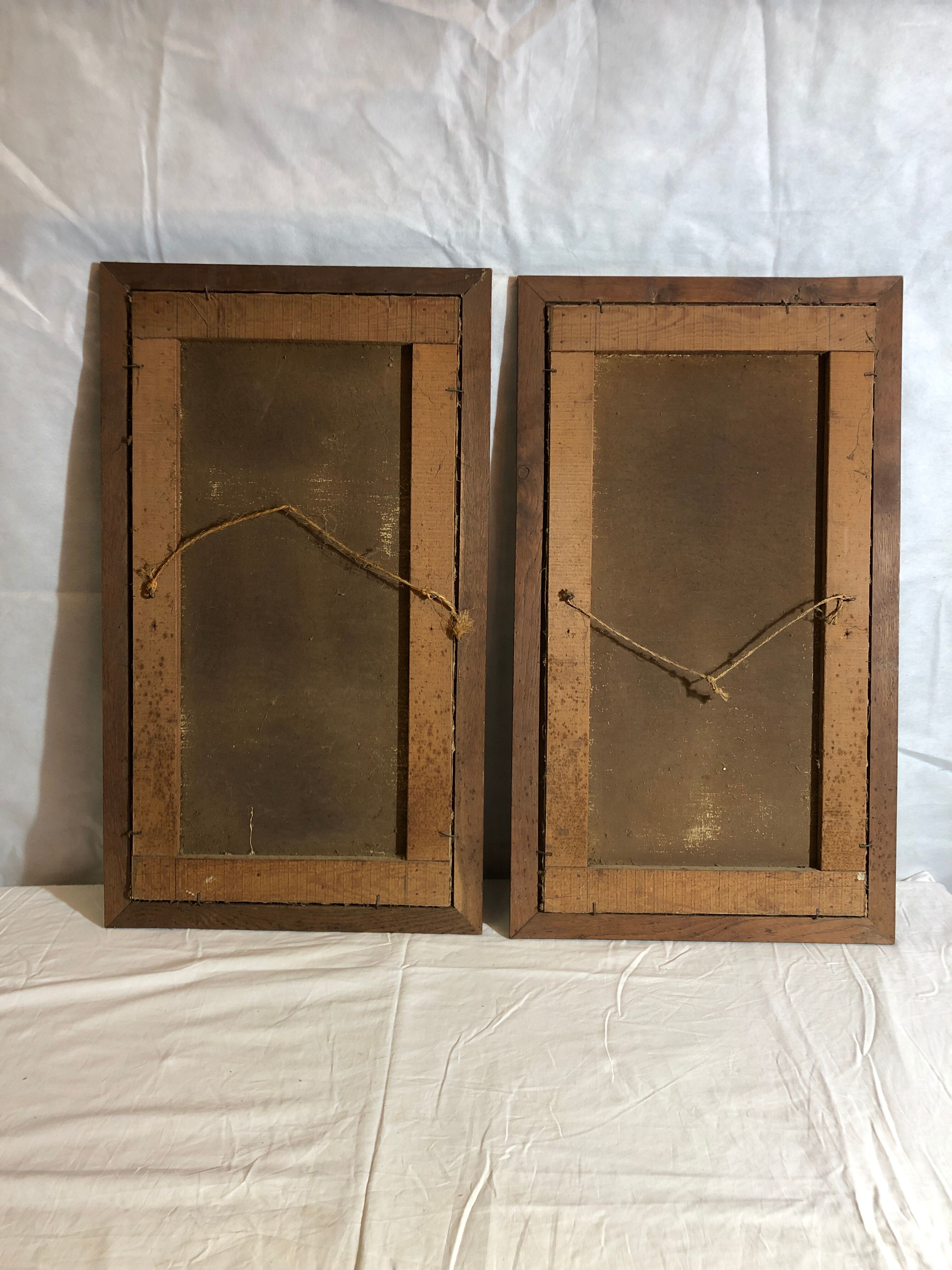 Pair of oils on orientalist canvas, 20th century