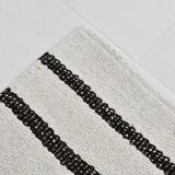 White Black Modern Striped Vintage Runner Rug, 68x276Cm