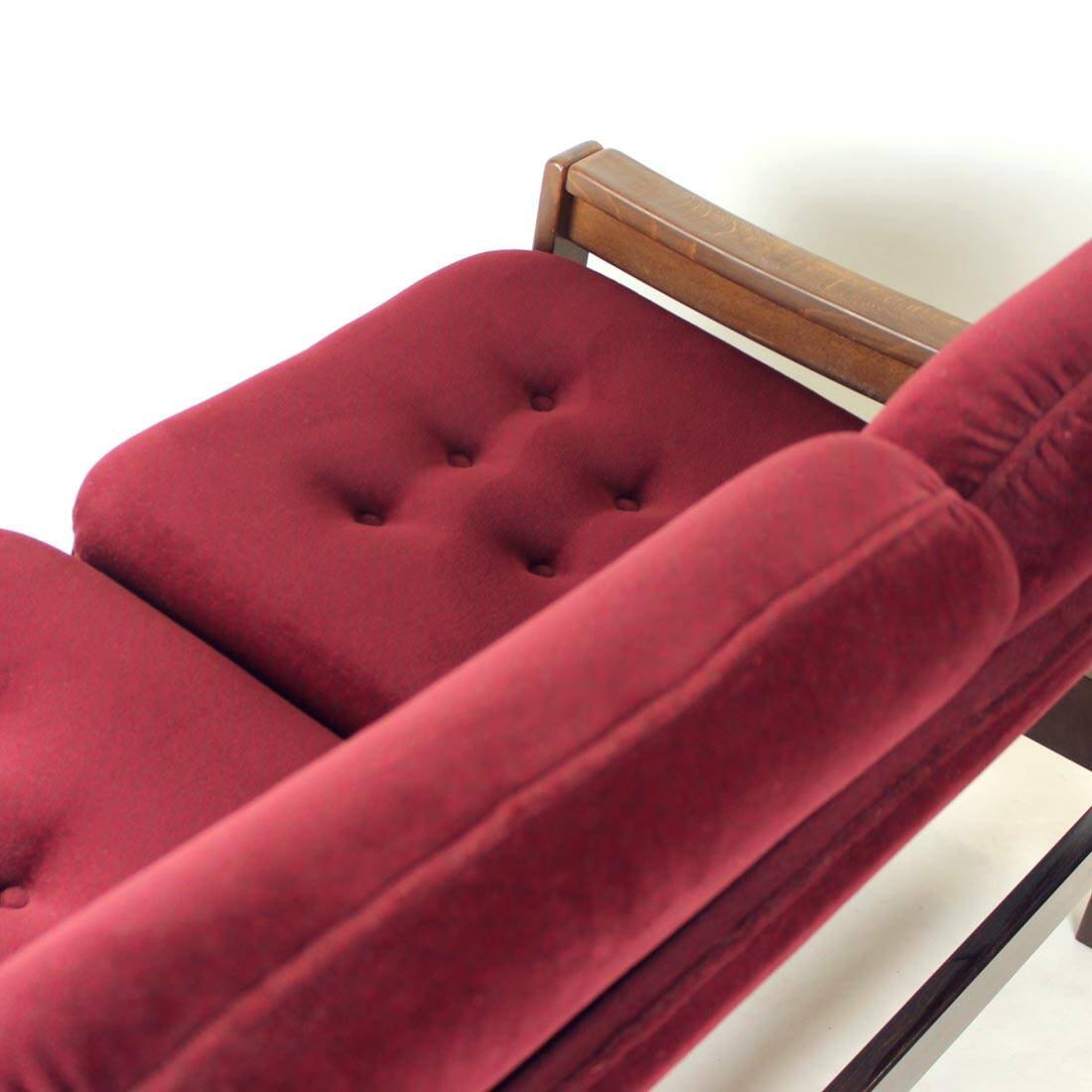 Canapé 2 places en velours de Hikor Pisek, Tchécoslovaquie, années 1980