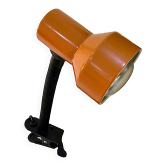 Orange clip-on lamp