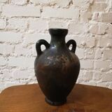 Ancien vase en terre cuite glaçuré