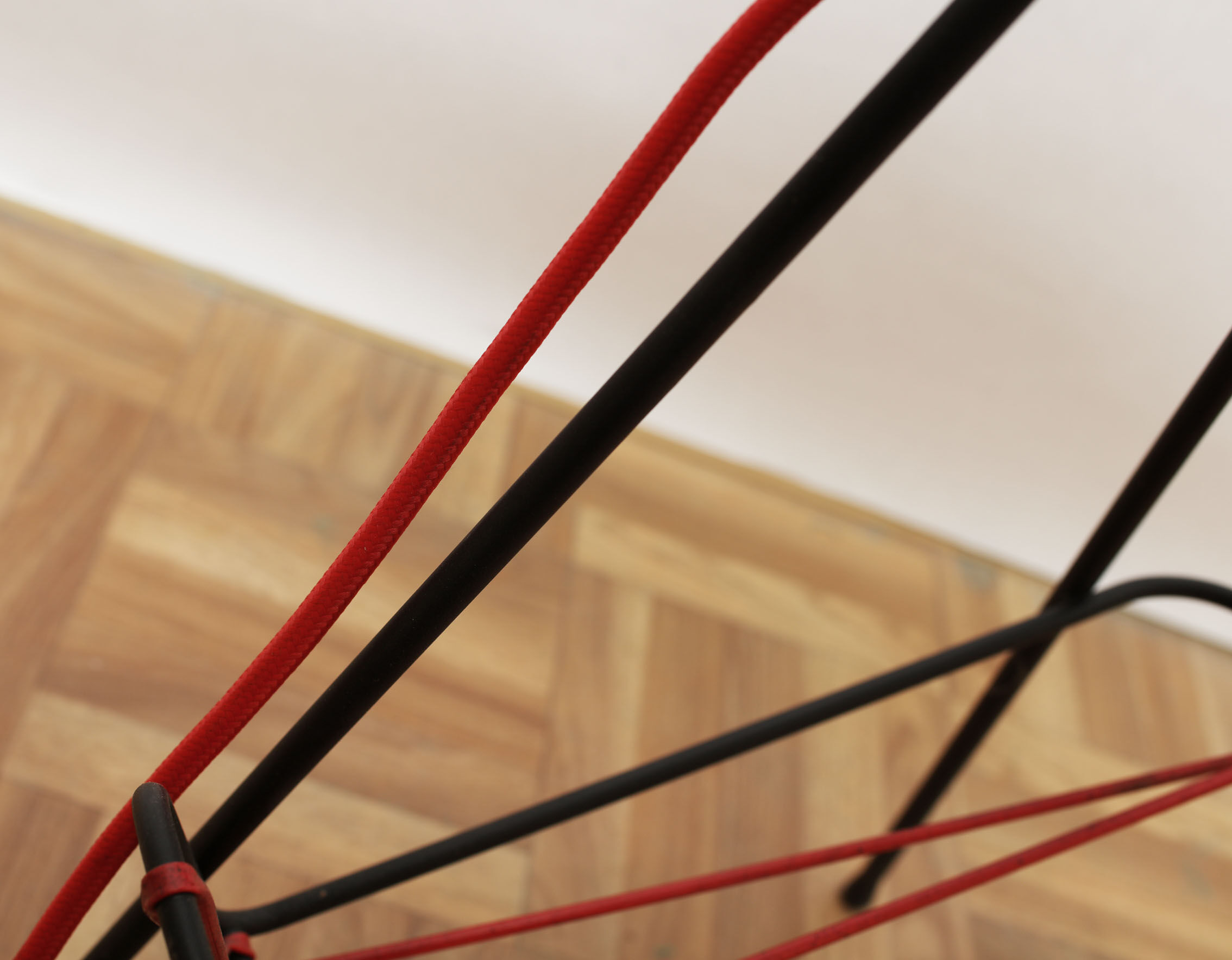 1950s French floor lamp in scoubidou