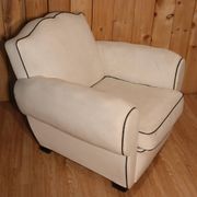 Fauteuil club en cuir blanc